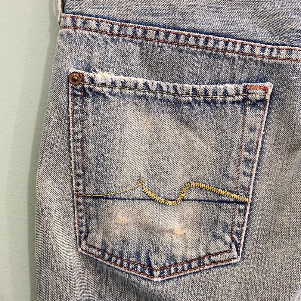 7 For all Mankind Jeans Relax Straight Button Fly Distressed Mens 33x31.5 Grunge - Picture 7 of 16